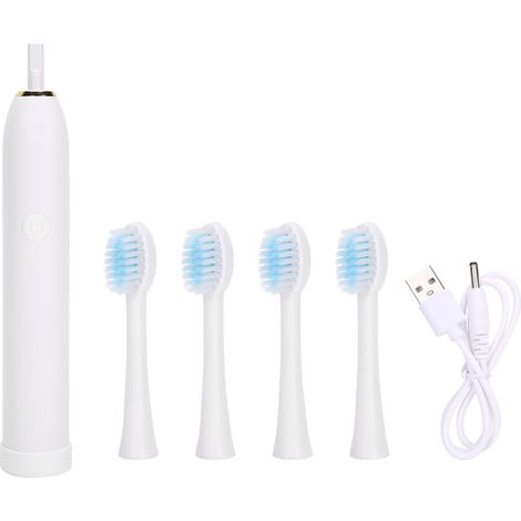Brosse à dents électrique sonique rechargeable portable pour voyage - Outil de soin bucco-dentaire blanc (1/5)
