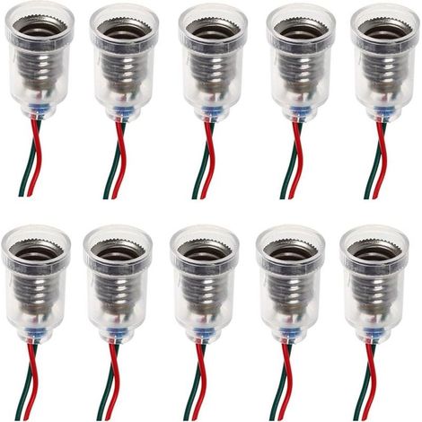 10PCS E10 Lampes Base LED Montage à Visser Petites Ampoules Titulaire Lumière Douille avec Douille de Fil pour Circuit d'Expérimentation Home Test Électrique Accessoires (1/5)