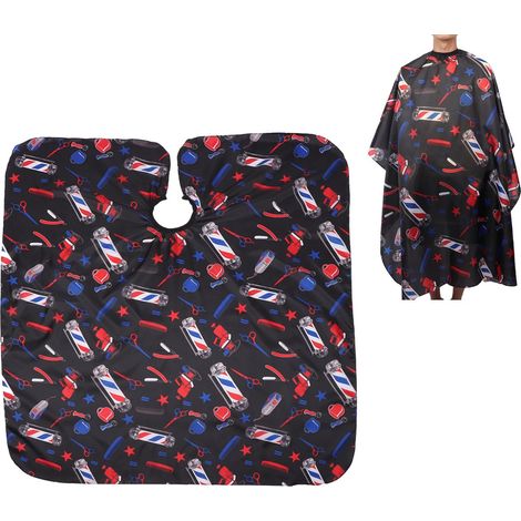 Tablier de coiffure noir professionnel 160x140 cm - Cape de protection pour salon de barbier (1/5)