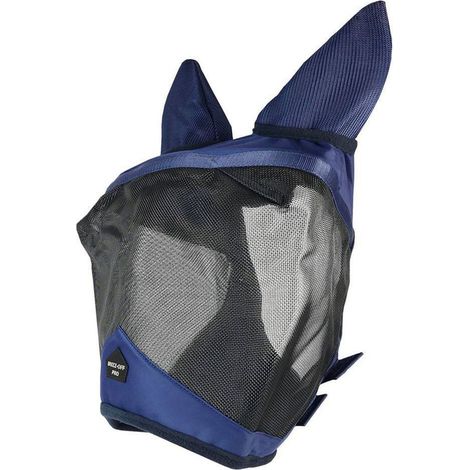 145 CM, Blu e Nero: Maschera anti mosche per cavalli Buzz-off Pro in tessutro traspirante (1/2)