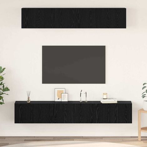 TV-Schrankset 5 pcs Schwarz Eichen-Optik Holzwerkstoff