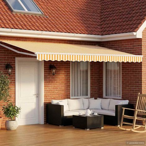 Toldo retráctil Amarillo y 4 x 2 m