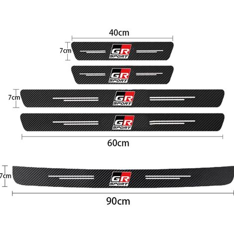 (5 pièces pour GR Sport) Protections de seuil de porte en fibre de carbone GR Sport pour Toyota GR,Gazoo Racing,C-HR,RAV4,Mirai,Avensis,Prado HV,RZ (1/3)