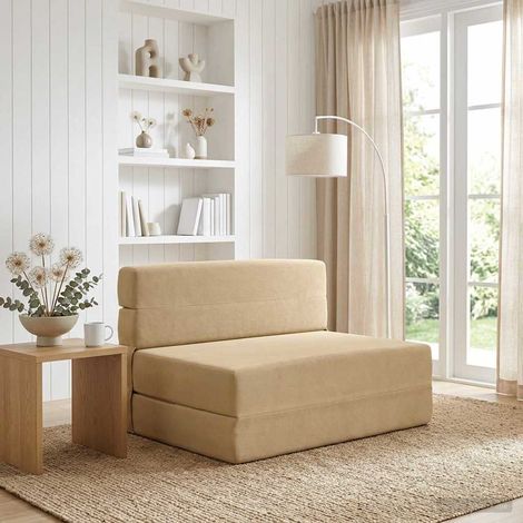 Sofá Cama Plegable Verde Gris 70 x 80 x 60 cm Tela