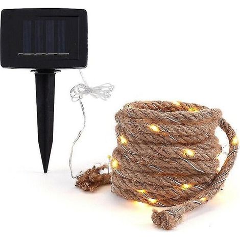 Corde lumineuse solaire vintage 10m 200 LED, guirlande extérieure pour terrasse et jardin, éclairage décoratif étanche, idéal pour pergola et clôture (1/5)