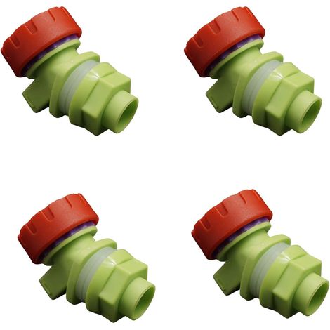 Grifo de plástico YMYNY de 4 piezas, grifo de tanque de plástico, grifo de tanque de plástico, grifo de tanque de plástico, grifo de cubo de agua con perilla de plástico (1/5)