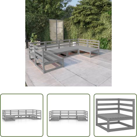 Massivholz - 6-tlg. Garten-Lounge-Set Massivholz Kiefer (1/5)