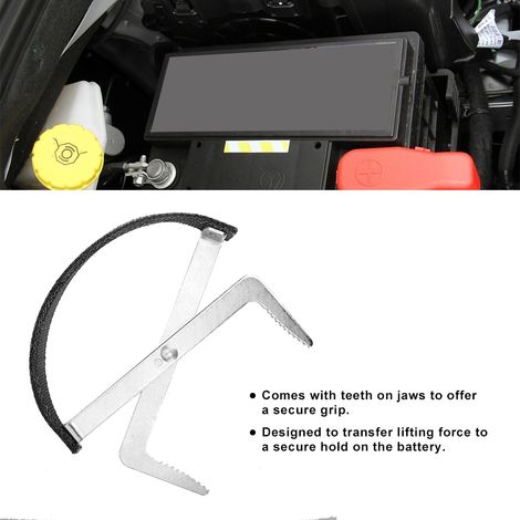 Porte-batterie universel réglable robuste pour le transport latéral avec poignée antidérapante (1/5)