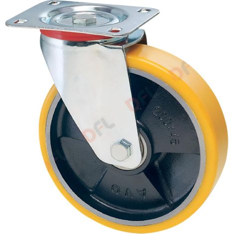 Ruota per carrelli a supporto girevole in acciaio con dado autobloccante -ø mm 80 x 25 port. kg 120