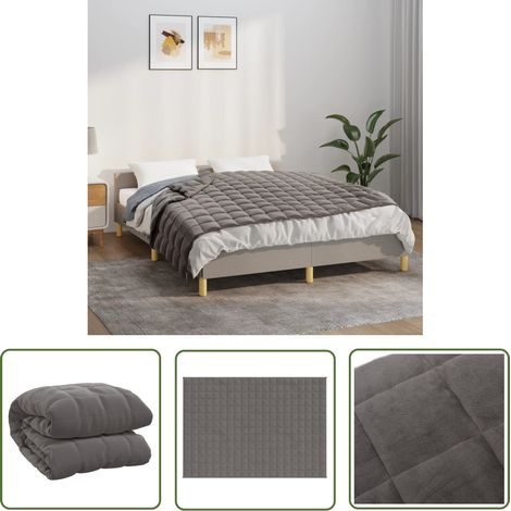The Living Store Couverture lestée Gris 150x200 cm 11 kg Tissu - Couverture Lestée - Couverture Poids - Literie - Sommeil Profond - Relaxation (1/5)