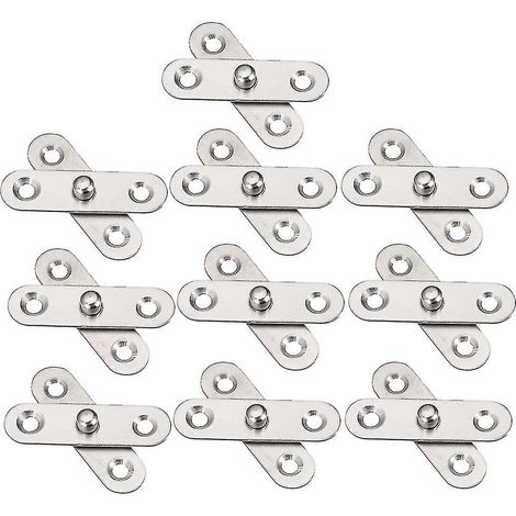Lot de 10 charnières de porte pivotantes à 360° en acier inoxydable, pour meubles, avec système de positionnement haut/bas (argenté) - yuyu (1/3)