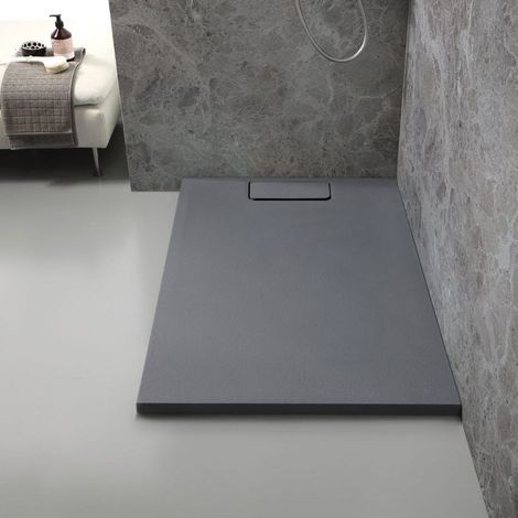 Plato De Ducha 70X100 Resina Efecto Piedra Gris Pizarra  Mart (1/5)
