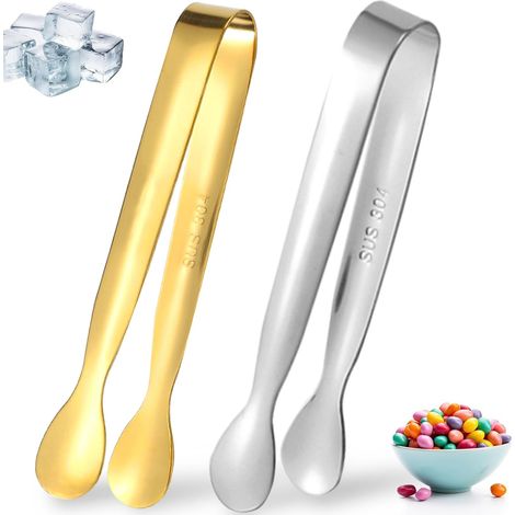 Mini Pince Alimentaire, Pinces Acier Inoxydable, Pince à Sucre, Pince a Bonbon, Pince à Glaçons, Pince Cuisine, Petite Pince, Pince Inox Cuisine, pour Cuisine, Café, Fête, Bar (1/5)
