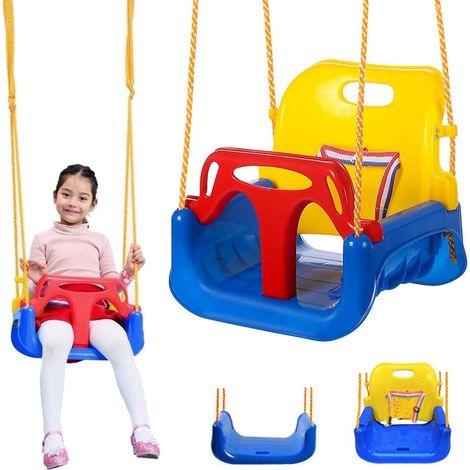 Balançoire de jardin pour enfants 3 en 1 Bleu 43 cm x 35 cm x 38 cm (1/5)