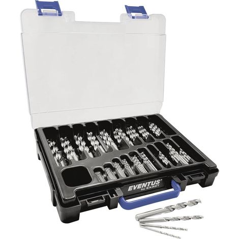 Exact 32286 Kit punte a spirale da metallo 120 parti 1 mm, 1.5 mm, 2 mm, 2.5 mm, 3 mm, 3.5 mm, 4 mm, 4.5 mm, 5 mm, 5.5
