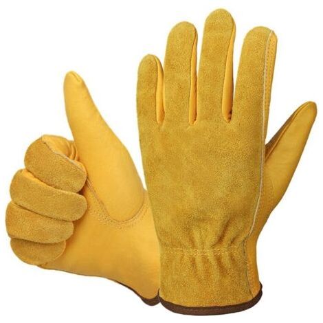 Gants de travail en cuir 1 paires de gants de réparation de voiture de jardin de construction résistants à l'eau disponibles en taille M pour hommes et femmes (1/5)