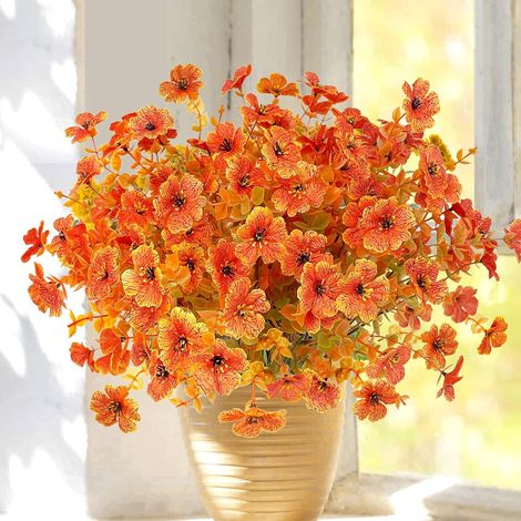 Lot de 9 paquets de fleurs artificielles d'automne - Fleurs artificielles - Décoration d'automne - Bouquet d'automne - Branches d'automne - Fleurs en soie - Résistant aux intempéries (1/5)