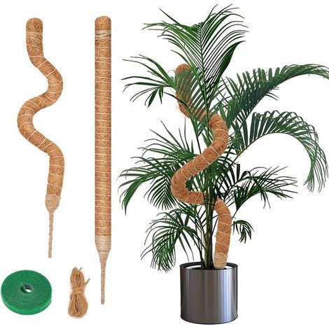 Climbing Plant Stake, Coco Fibre Handmade Folding Plant Support with Jute Rope and Hook and Loop Closure, for Climbing Plants That Grow Upwards (1/4)