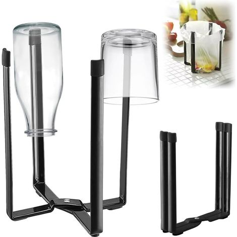 21,5 cm Tower Egouttoir Bouteille et Égouttoir, Egouttoir à Bouteilles en métal, Porte Bouteilles 4 Bouteilles Pliable, Porte Biberon Egouttoir (1/5)
