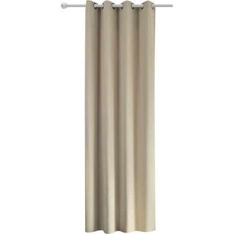 WOLTU Cortina Opaca con Ojales 1 Pieza Cortinas Térmicas Aislantes Moderna Decoración Ventanas para Dormotorio Habitacion Sala Salon 135x225 cm Arena  ,Cortina sin correas