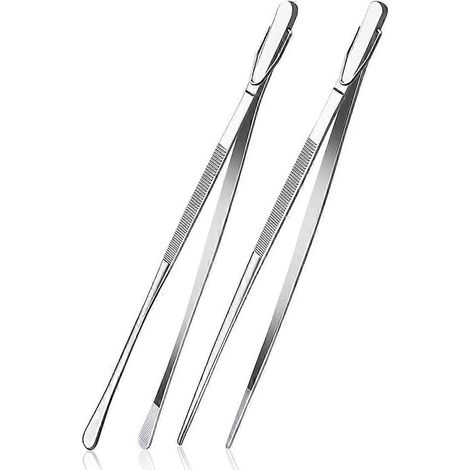 Pince de cuisine fine de 30 cm (12 pouces) en acier inoxydable extra-longue, idéale pour la cuisson des aliments, des fruits de mer et des grillades. (1/5)