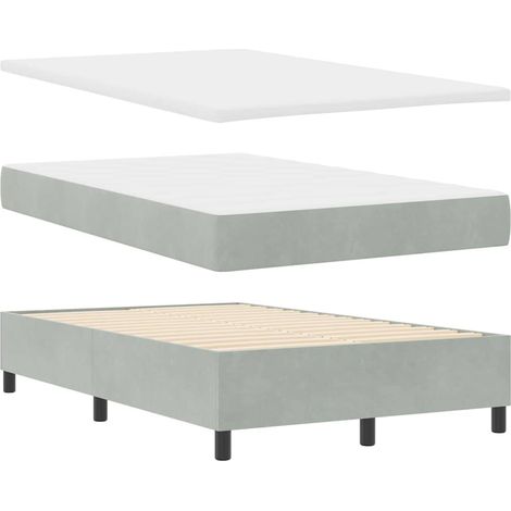 Cama tipo Box Spring Gris claro 120 x 190 cm Terciopelo vidaXL (1/5)