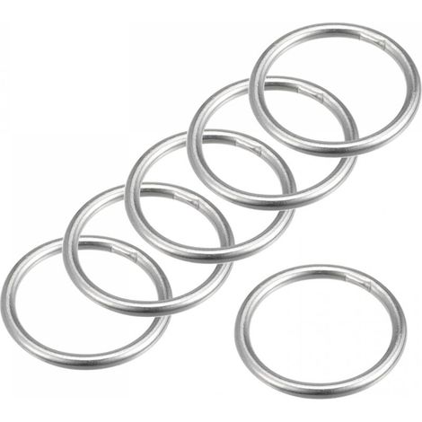 Anneau Soudé Inox Acier 304 Rond 25mm ID 3mm Épais 6pcs (1/3)
