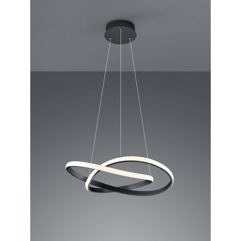 Moderne Pendelleuchte Anthrazit Schwarz Led Dimmbar 27W Ø60 cm Trio Beleuchtung (1/5)