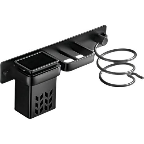Supporto per asciugacapelli, accessorio per asciugacapelli da parete, supporto per piastra per capelli, contenitore per prodotti per la cura dei capelli in bagno, multifunzionale (1/5)