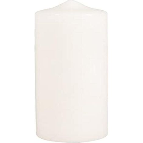 Rayher 3140596 - Candela a pilastro, rotonda, lunghezza 20 cm, diametro 7 cm, 100% paraffina, marchio di qualità RAL, candela rotonda, per battesimo, comunione, per decorare e fai da te (1/3)