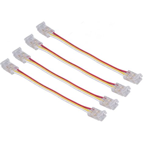 Lot de 10 connecteurs pour ruban LED COB, 3 broches, 8 mm, en polycarbonate robuste et sécurisé, pour la maison, les fêtes et le bureau. (1/5)