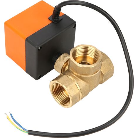 Vanne à bille électrique trois voies en laiton DN25 G1 pour climatisation (DC24V) (1/5)