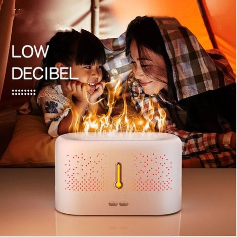 Aromadiffusor – Luftbefeuchter – Aromatherapie – Flammeneffekt – Duftdiffusor – Ultraschallvernebler – LED-Kaltnebel