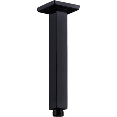 Ahlsen Bras de Douche Noir,Bras de Douche Mural 20 cm Rallonge Douche Carré en Acier Inoxydable Bras de Douche Noir D'extension pour Tete De Douche Pluie,Finition En Peinture Noire (1/4)