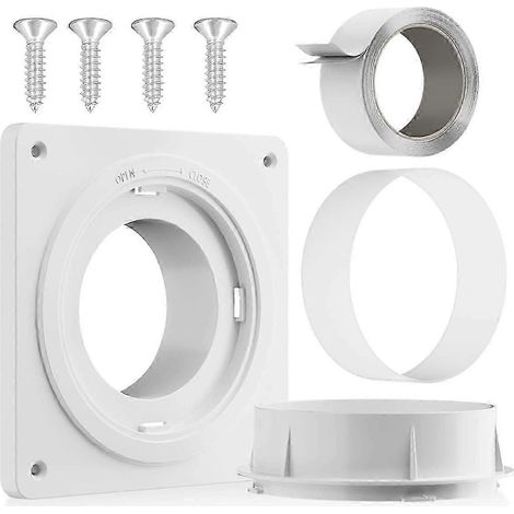 Raccord de sécheuse, kit de conduit d'évacuation de sécheuse à verrouillage par rotation avec système de connexion rapide, plaque murale compatible avec les conduits de 4 pouces-AquaForge (1/5)
