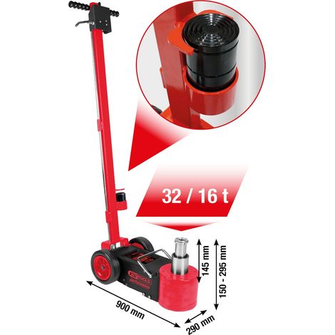 KS Tools performance Lufthydraulischer Wagenheber, 32/16 t (1/5)
