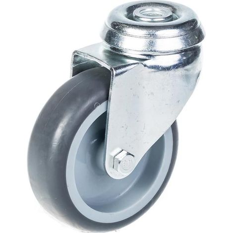 Drehrolle - Graugummi - 75 mm - Tragfähigkeit 60 kg - Härte 85