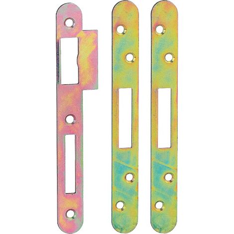 Thirard – Lot de 3 gâches plates 20mm à bouts ronds – Pour pênes rectangulaires – Acier zingué bichromaté – Résistance à la corrosion