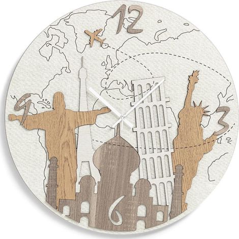 Orologio tondo da parete 30 cm in legno laminato TRS - MONUMENT