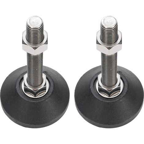Pieds de nivellement M16, réglage de la hauteur de 100mm, Base ronde de 80mm, niveleur de meubles antidérapant pour étagère d'établi, 2 pièces (1/5)