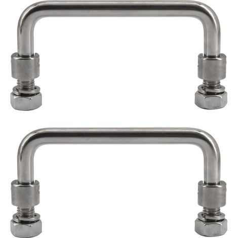 maniglie pieghevoli a forma di U in acciaio inossidabile 304 per scatola di distribuzione, cassetta degli attrezzi, 120 mm (1/5)