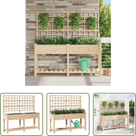 Terrasse - Cache-pot de jardin avec étagère Beige 161 x 46 x 152,5 cm (1/5)