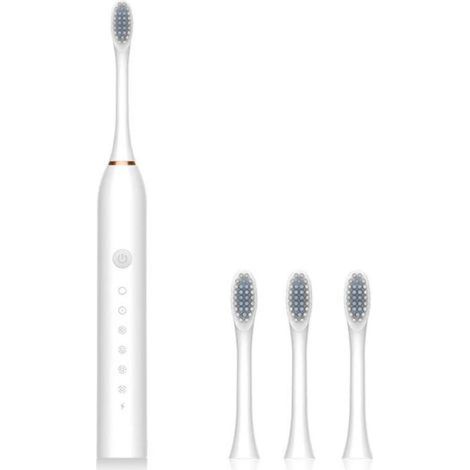 Brosse à dents électrique portable IPX7 étanche – 6 vitesses – 42 000 mouvements/min – Compte à rebours 2 min – 4 têtes interchangeables (1/4)