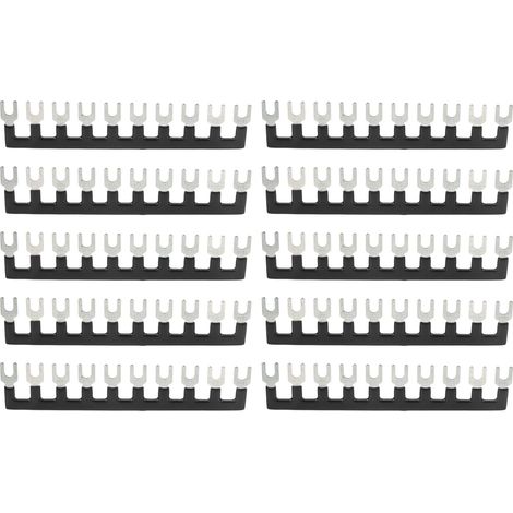 Lot de 10 barrettes de jonction isolées 25A TB2510, bornier à fourche noir, bande de connexion électrique (1/5)