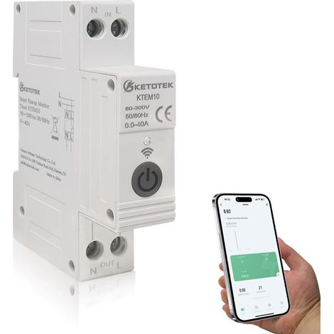 Compteurs d'énergie Monophasé Ampèremètre Voltmètre Compteur Electrique Consommation Rail DIN KWh Mètre Commutateur Minuterie Télécommande sans fil (1/5)