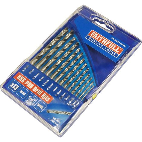 FAITHFULL Hss Drill Bit Set Of 13 M2 1.5-6.5Mm (1/2)