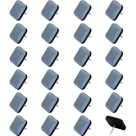 Patins Glisseurs pour Meubles 24pcs 25mm Carré, Coulisses à Clou pour Chaises Canapé Table Bureau, Dessous de Chaise Anti-Bruit Protection Sol, Faciles à Déplacer Meubles Lourds (1/5)