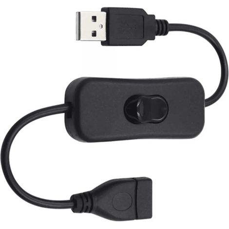 Cable USB con interruptor macho-hembra 0.30 M Negro (1/5)