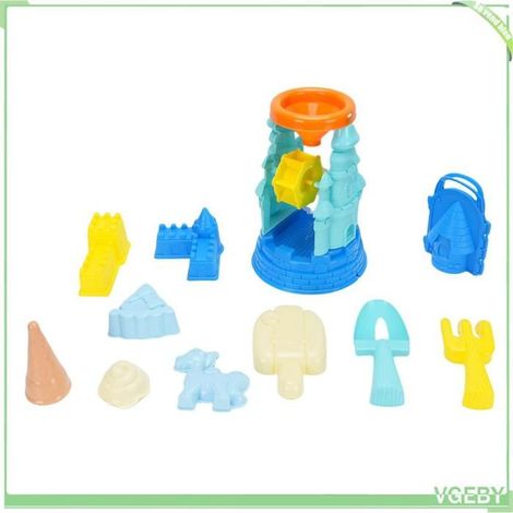 Fafeicy Jouets de château de sable pour enfants Ensemble de jouets château de sable pour enfants, seau de puericulture jouets Bleu (1/5)