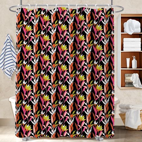 Rideau de douche imperméable en polyester 180x180 avec anneaux bâche de douche pour un coin douche ressourçant (1/5)